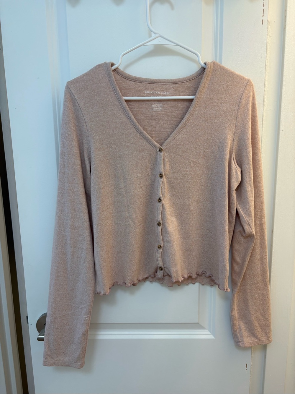 American Eagle Plush Light Mauve Knit Top